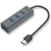 i-tec Metal U3HUBMETAL403 perno e concentratore USB 3.0 (3.1 Gen 1) Type-A 5000 Mbit/s Grey