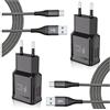 Kayshow 2-Pack Caricatore USB Ricarica Rapida 15W Caricabatterie per Samsung Galaxy A13 A14 A15 A23 A25 A33 A34 A35 A40 A52 A53 A55 S8 S9 S10 S20 Plus M55 M34 M33 M15, Alimentatore con Nylon Cavo USB C 2M