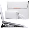 HYZUO 13,3-14 Pollici Donna Custodie per PC Portatili con Supporto per MacBook Pro 14 M3/M2/M1 Pro/Max A2918 A2992 A2779 2024-2021, MacBook Air 13, con Borsa Accessori, Modello Coccodrillo Bianco
