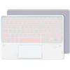 CACOE Tastiera Bluetooth Wireless Ultra Sottile con Multi Touch Integrato Touch Pad con Android IOS e Windows, 7 Colori Retroilluminate, Tastiera Wireless, Layout Italiano, Oro Rosa