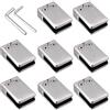 AUTOUTLET 8 Pezzi Morsetti Quadrati Regolabili per Vetro 11/12 mm,Supporto per Vetro in Acciaio Inox con Cacciavite,Adatto per Ringhiera e Corrimano della Scala