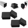 Zaky 4 pezzi Tappi in Plastica per Tubi 100 x 100 mm Connettore in Plastica per Tubo Quadrato Tubi di Ferro Mobili Trampolino Sedia (Nero)