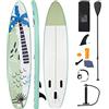 RELAX4LIFE Tavola Gonfiabile Stand Up Paddle, Tavola da Surf in PVC Robusto e Impermeabile, Tavola Sup Gonfiabile Moderna con Forte Carico di 120 kg, Accessori Completi, Adatta per Pesca (Verde, M)