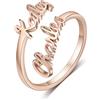 lorajewel Anello Donna Personalizzato Anello Donna Regolabile Nome Anello Anelli di Coppia Anello di Proposta Argento/Oro/Oro Rosa (Name-Rosa)