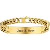 PROSTEEL Bracciale Personalizzato in Acciaio Inossidabile Uomo Donna Oro 23cm con Confezione