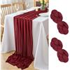DecorMommt Runner Tavola in Chiffon Rosso Vinaccia, Runner Decorazioni Natalizie per la Casa, Runner da Tavolo Moderno, per Matrimoni Compleanni Feste Deco, 2 Pezzi, 77cmx300cm