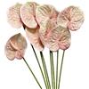 Corkwaw 8 pezzi 60 cm Fiori artificiali Anthurium tocco realistico fiori finti per centrotavola e decorazione da tavola per matrimoni e festival (Giallo)