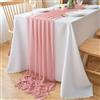 DecorMommt Runner Tavola Rosa Antico in Chiffon, Runner Centrini Moderni per Camera da Letto, Runner da Tavolo Centro Tavola, per Matrimonio Feste Picnic Decorazione da Tavolo, 77 x 300 cm
