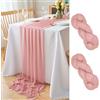 DecorMommt Runner Tavola in Chiffon Rosa Antico, Runner Decorazioni Matrimonio, Runner da Tavolo Centrotavola Moderno, per Matrimoni Compleanni Feste Natale Decorazioni, 2 Pezzi, 77cmx3m