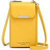 REETEE Borsa a Tracolla per Cellulare Portafoglio Donna in Pelle Borsa Piccola Tracolla Donna Pochette Portafogli Portamonete Donna con Tracolla Borsa Porta Cellulare (giallo)