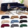 ABUKJM - Copridivano a forma di L con chaise longue, per divano ad angolo, in poliestere elasticizzato, protezione per divano, Grigio blu, Part A-A 90-140cm