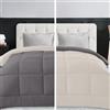 Home Tresor Trapunta Invernale Matrimoniale 260x260, Piumone Caldo Letto Autunno Inverno Tinta Unita Double-Face Imbottita Morbida Microfibra Modello Giuditta Quattro Stagioni Bicolore Panna&Tortora, Matrimoniale