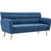 vidaXL Divano a 3 Posti Imbottito in Stoffa 172x70x82 cm Blu Canapé Dormeuse