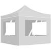 Vidaxl Gazebo Pieghevole con Pareti in Alluminio 3x3 m Bianco