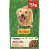 Friskies PURINA FRISKIES Crocchette Cane Adulto con Manzo, Cereali e Verdure Aggiunte, 15 kg