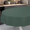 ANRO Tovaglia cerata, lavabile, da giardino, per interni ed esterni, ovale, 200 x 140 cm, con bordo tagliato, verde abete