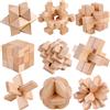 Holzsammlung 9 Pezzi Rompicapo in Legno, Giochi Mentali per il IQ, 3D Giocattolo Educativo Intelligenza, Giocattolo Bambini e Ragazzi Intelligenza per Adulti e Bambini #A