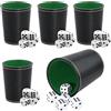 HENGBIRD Set di 5 bicchieri in pelle, con 25 dadi: gioco di dadi, in pelle, per adulti