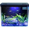 Liummrcy Serbatoio del pesce rosso, serbatoio di pesce 1,3 galloni Acquario trasparente Acquario trasparente con filtro a 3 strati ＆ Luce a LED, serbatoio del pesce desktop auto -pulizia Decor per pesce bett