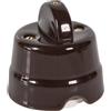 FANTON Interruttore deviatore a manopola in ceramica stile retrò colore marrone da parete 10AX 250V vintage in porcellana per cavo tessile 84001BW