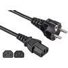 AJTECH® 3 Metri Cavo di Alimentazione PC - Connettore IEC-C13 Certificato CEE 7/7 Tipo Spina Cavo di Alimentazione in Rame Puro 0,75mm² - Sostituzione per Computer Monitor Stampante UPS TV Bollitore