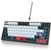 SOLIDEE Tastiera Meccanica Sostituibile a Caldo cablata al 75%,retroilluminazione RGB con interruttore rosso,TKL a 82 tasti,tastiera compatta NKRO con manopola di controllo del volume(82 Black_White)