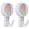 MENGCOOL Ganci Ventosa, 2 Pezzi Nuovo Gancio Ventosa Bagno, Ganci a Ventosa Senza Foratura, Super Portante 10 kg per Asciugamani, Adatto per Vetro e Piastrelle - Gancio Sottile