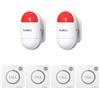 ALIBELL Allarme personale 120 dB sirena, sistema di allarme di emergenza per casa/negozio/fabbrica, 4 pulsanti di emergenza + 2 sirena (funzionamento a batteria e Plug-in Alimentazione a Rete)