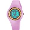 TONSHEN Sportivo Digitale Orologio 50M Impermeabile Multifunzionale Staccabile LED Elettronico 12H/24H Plastica Outdoor Orologi da Polso (Viola)