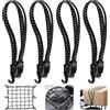 LWAIX Cinghie Moto Bagaglio Corde Elastiche Elastico Portapacchi 3 in 1 Espansore con Gancio Elastico Regolabile per Bicicletta Bagagli per Moto (4 Corde Elastiche Portapacchi + 1 Rete Elastica Portapacchi)