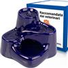 Miaustore Mini Fontanella per Gatti Ceramica con Sensore di Movimento - Silenziosa, Fontana Gatto Senza Plastica, Non ha Bisogno di Filtri - Distributore Acqua Automatica per Gatti - Blu