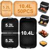 UDUK Accessori per friggitrice ad aria calda Ninja AF500EU 10,4 L e 5,2 l, 3 stampi riutilizzabili in silicone e 150 pezzi di carta da forno Airfryer per friggitrice ad aria calda Ninja