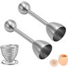 anyìshwu 2 pezzi set Apriuova in Acciaio inox,Apri Uova Crude,Strumento Apriuova,Separare i Gusci D'uovo (argento)