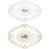 Irikdescia Set di 2 tovagliette retrò in pizzo beige - Tovagliette ovali per tavolo - Tovaglia decorativa elegante