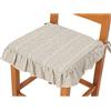 Casatessile Cuscino Sedia con Volant e Laccetti Melange Cuscino Coprisedia Imbottito 38x38 cm. - Beige, PZ. Singolo