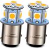 Ruiandsion 2PCS LED Bianco Caldo 1157 BAY15D Lampadine LED P21/5W AC/DC 6-30V 6V 12V 24V Lampadine di Ricambio No-Polari per Luci di Retromarcia,Freno,Posteriori e Illuminazione Interna per Camper RV