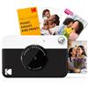 KODAK Printomatic Fotocamera digitale a stampa istantanea a colori - Foto di alta qualità su carta adesiva Zink 2x3 - 5MP, portatile, regalo creativo per compleanno, Natale, feste - Nero