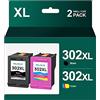 HALLOLUX 302XL Multipack 302XL - Cartucce rigenerate compatibili con cartucce d'inchiostro HP 302 302 XL per HP Officejet 3831 3830 5230 5220 DeskJet 3630 2130 3636 Envy 4520 (1 nero, 1 colore)