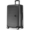 HAUPTSTADTKOFFER Mitte - Valigia Rigida Grande, TSA, 4 Ruote, Bagaglio da Stiva con Espansione di Volume di 8 cm, 77 cm, 130 L, Grafite