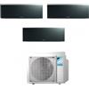 Daikin FTXJ20AB FTXJ20AB FTXJ35AB 3MXM68A Climatizzatore Trial Split Parete Emura3 Black/Nero BTU 7+7+12 R-32 WIFI