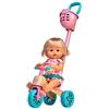 Nenuco - Triciclo, Set Giocattolo con Bambola, Accessori e Triciclo con Ruote e Cintura per portarlo Sempre con Te, per Bambine e Bambini di 3 Anni, Famosa (700017103)