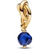 Pandora Ciondolo a forma di cerchio blu sfaccettato 763462C09, misura unica, Oro giallo, Cristallo