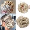 Silk-co Chignon Capelli Finti con Elastico Posticci per Capelli Ciambella 35g Messy Hair Bun Updo Extension Coda-Biondo Naturale Mix Biondo Sbiancante