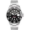 Lorenz Hydro-Sub 090011AA Orologio da uomo automatico svizzero con cinturino in acciaio inossidabile e 500 metri subacqueo professionale, cofanetto con cinturino in gomma omaggio
