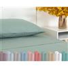 TRAMAS+ Completo Lenzuola Matrimoniale 160x200, 100% cotone, Biancheria da Letto, Lenzuola e 2 federa da letto, Certificata STANDARD 100 by OEKO-TEX - Verde Veronese