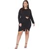Trendyol Mini Smock Fitted Plus Size Dress Vestito, Nero, XXXL Donna
