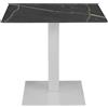 LIBEROSHOPPING Tavolo bar pub ristorante 80x80 cm per esterno base bianco piano HPL Marmo Nero H 74