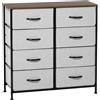 HOMCOM Cassettiera 8 Cassetti in Tessuto Rimovibili, in Legno e Acciaio Stile Industriale, 80x30x81.5cm