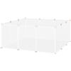 PawHut Recinto per Conigli, Cuccioli e Piccoli Animali Modulabile in Metallo e PP, 12 Pannelli da 35x45cm Bianco|Aosom