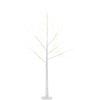 Homcom Albero di Natale con Luci LED, Base Quadrata e Cavo di Alimentazione per Interni ed Esterni, in Acciaio e PP, 20x20x150, Bianco